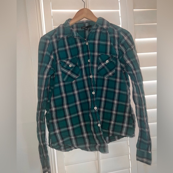 SWS Turquoise Plaid Long Sleeve Shirt - Picture 2 of 4